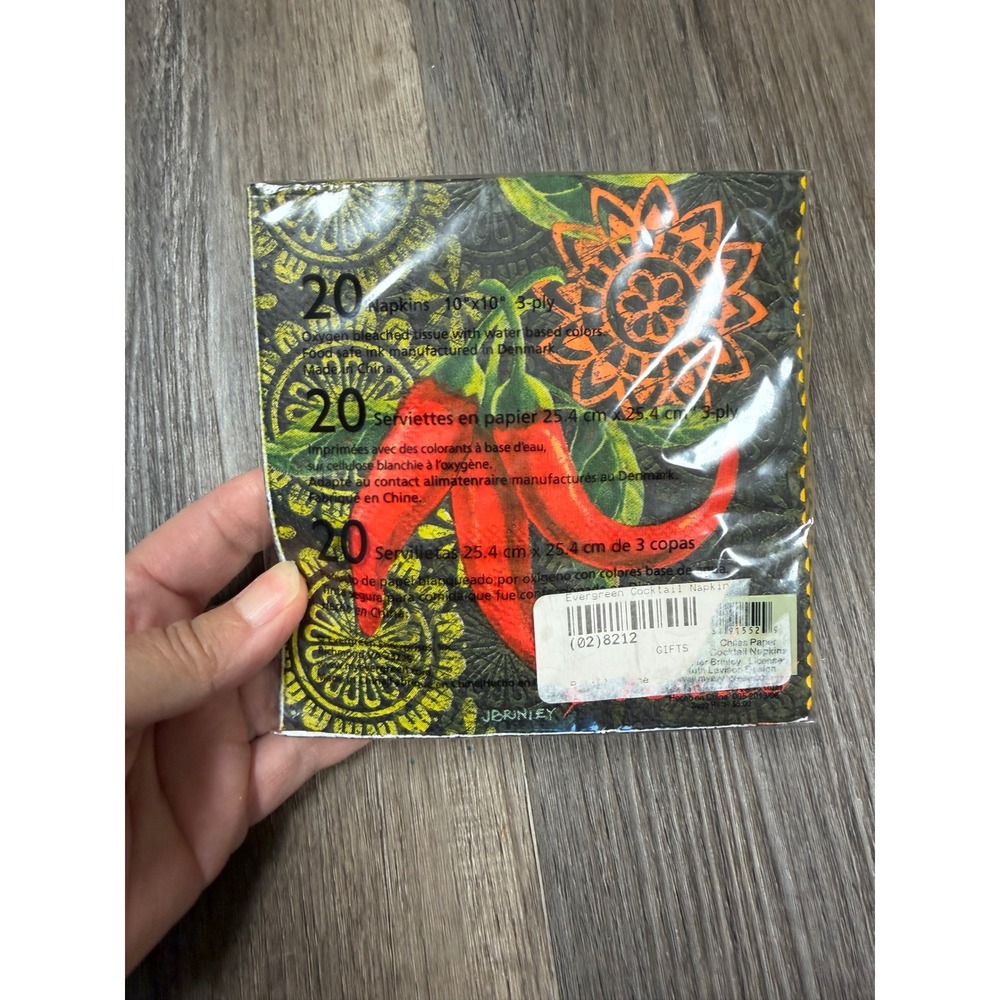 Cypress Home Serrano and Chili Cocktail Napkins New in Package - Picture 2 of 3